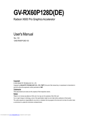 Gigabyte GV-RX60P128DE User Manual