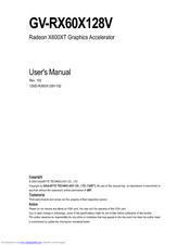 Gigabyte GV-RX60X128V User Manual