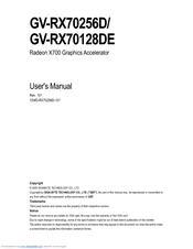 Gigabyte GV-RX70256D User Manual