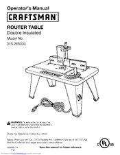 Craftsman 315.265030 Operator's Manual