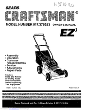 Craftsman EZ3 917.376283 Owner's Manual