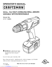 Craftsman 315.116400 Operator's Manual