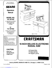 Sears Craftsman 113.197410 Operator's Manual