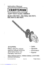 Craftsman 900.79975 Instruction Manual