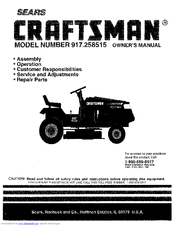 Sears Craftsman 917.258515 Owner's Manual