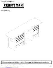 Craftsman Workbench Operator's Manual