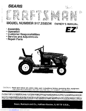Sears Craftsman EZ3 917.258534 Owner's Manual