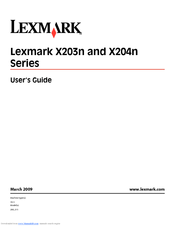 Lexmark X204N - X B/W Laser User Manual