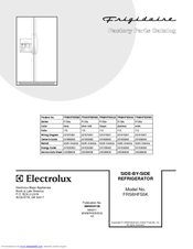 Frigidaire FRS6HF55KW - 26 cu. Ft. Refrigerator Service Data Sheet