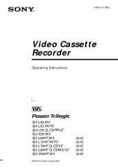 Sony TRILOGIC SLV-L89HF CS Operating Instructions Manual
