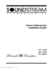 Soundstream LIL'WONDER LW1.1100D Owner's Manual And Installation Manual