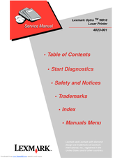 Lexmark Optra W810 4023-001 Service Manual