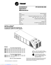 Trane INTELLIPAK SSHF-C50 Installation And Operating Manual