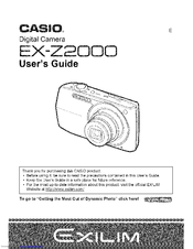 CASIO EX-Z2000 - EXILIM Digital Camera User Manual
