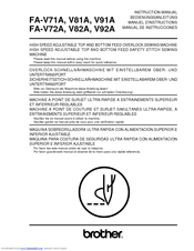 Brother FA-V82A Instruction Manual