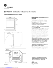 GE Monogram ZBD4700XBB Dimension Manual