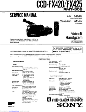 SONY Handgcam CCD-FX425 Service Service Manual