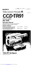 SONY Handycam CCD-TR91 Operating Manual