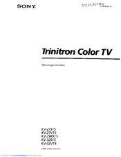 SONY Trinitron KV-27V15 Operating Instructions Manual