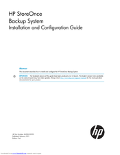 HP StoreOnce D2D4106 Installation And Configuration Manual