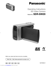 Panasonic SDR SW20 - Camcorder - 680 KP Operating Instructions Manual
