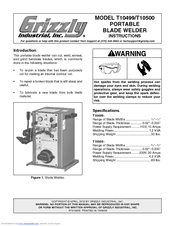 Grizzly T10499 Instructions Manual