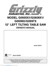 Grizzly G0606X1 Owner's Manual