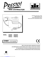 Windsor PRESTO! PRSIFB2 Operating Instructions Manual