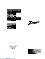 ZENITH SY3281 Operating Manual & Warranty