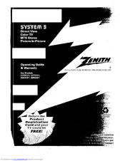 ZENITH System 3 Z36X31 Operating Manual & Warranty