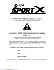 Wright Manufacturing Sport X 14SH654 Owner's Manual