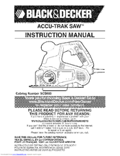 BLACK & DECKER ACCU-TRAK SAW SCS600 Instruction Manual