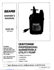 CRAFTSMAN 390.2655 Owner's Manual