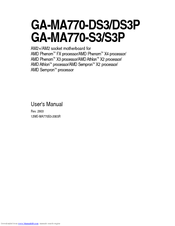 Gigabyte GA-MA770-DS3 User Manual