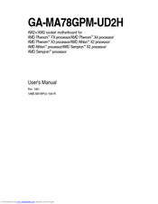 Gigabyte GA-MA78GM-UD2H User Manual