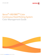 Xerox 980 Color Management Manual