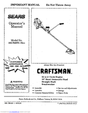 CRAFTSMAN 358.798270 Important Manual