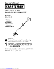 CRAFTSMAN WEEDWACKER 358.791140 Operator's Manual