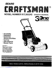 CRAFTSMAN 3One 917.383242 Owner's Manual