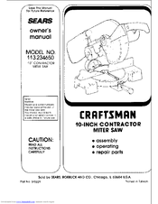 CRAFTSMAN 113.234650 Owner's Manual