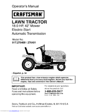 CRAFTSMAN 917.276401 Operator's Manual