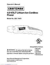 CRAFTSMAN 320.74431 Operator's Manual