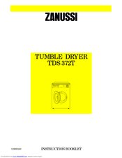 Zanussi TDS 372T Instruction Booklet