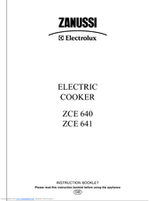 Zanussi ZCE 640 Instruction Booklet
