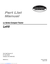 Cub Cadet Yanmar Lx410 Part List Manual