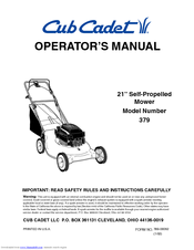 Cub Cadet 379 Operator's Manual