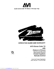 Zenith MTS Stereo Color TV Operating Manual & Warranty