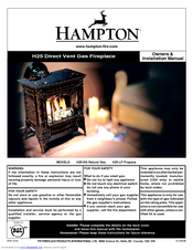 HAMPTON BAY H25 Owners & Installation Manual