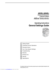 Ricoh 4035e General Settings Manual
