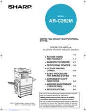 Sharp AR-C262M Key Operation Manual